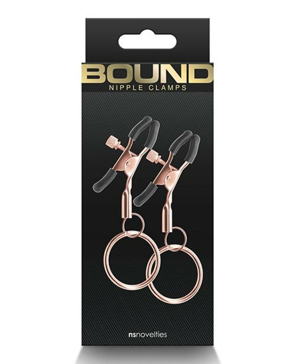 Bound C2 Rose Gold Hoops Nipple Clamps Bondage