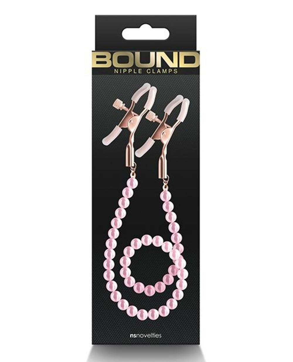 Bound Dc1 Pink Pearl Nipple Clamps Bondage