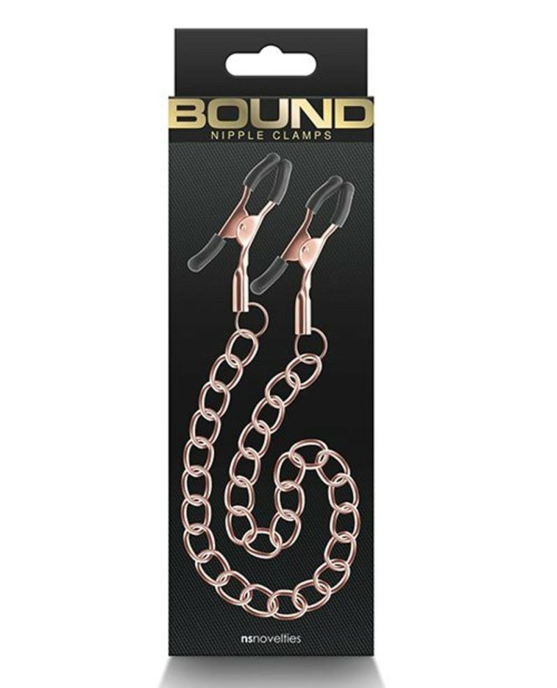 Bound Dc2 Rose Gold Chain Nipple Clamps Bondage