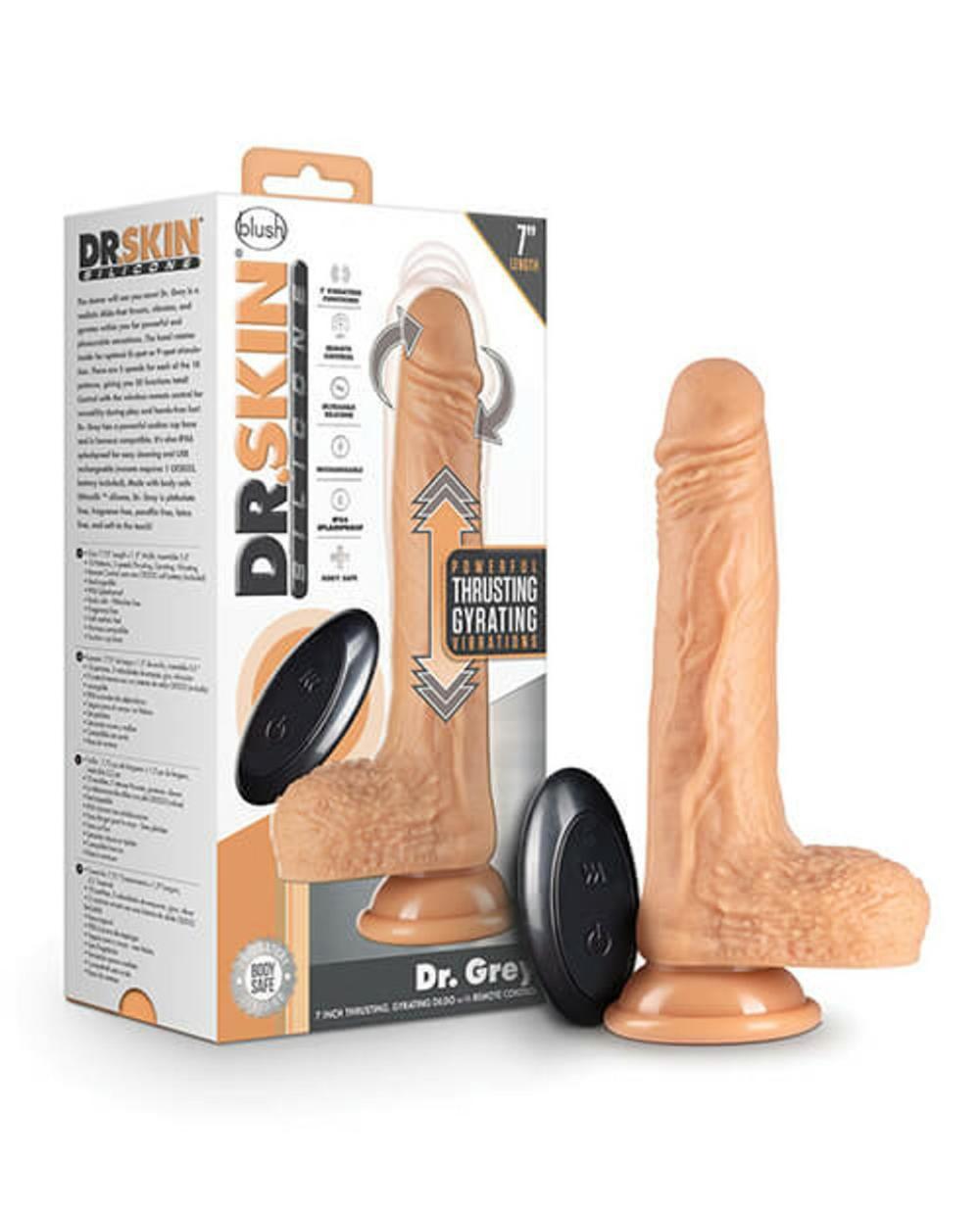 Dr. Skin Silicone Dr. Grey 7″ Thrusting Dildo Sex Toys