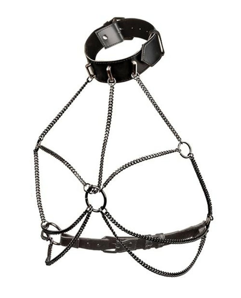 Euphoria Vegan Leather Chain & Collar Harness Bondage