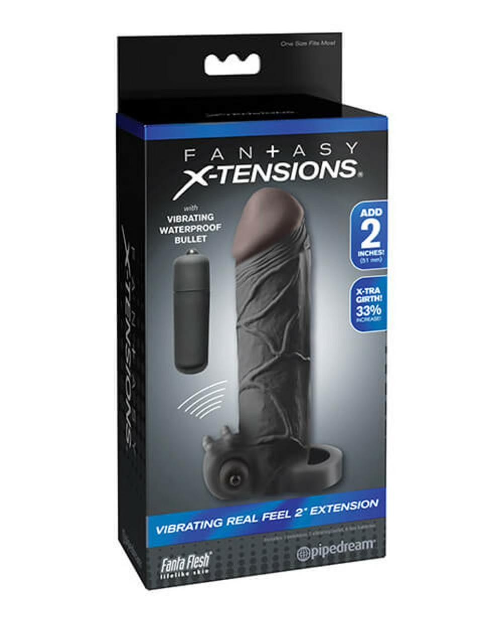 Fantasy Xtensions Vibrating 2″ Extension  – Black For Him