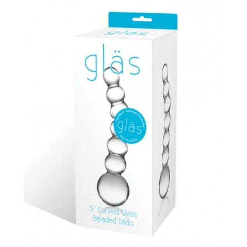 Gläs Toys Curved Glass Beaded Dildo Doldo Sex Toys