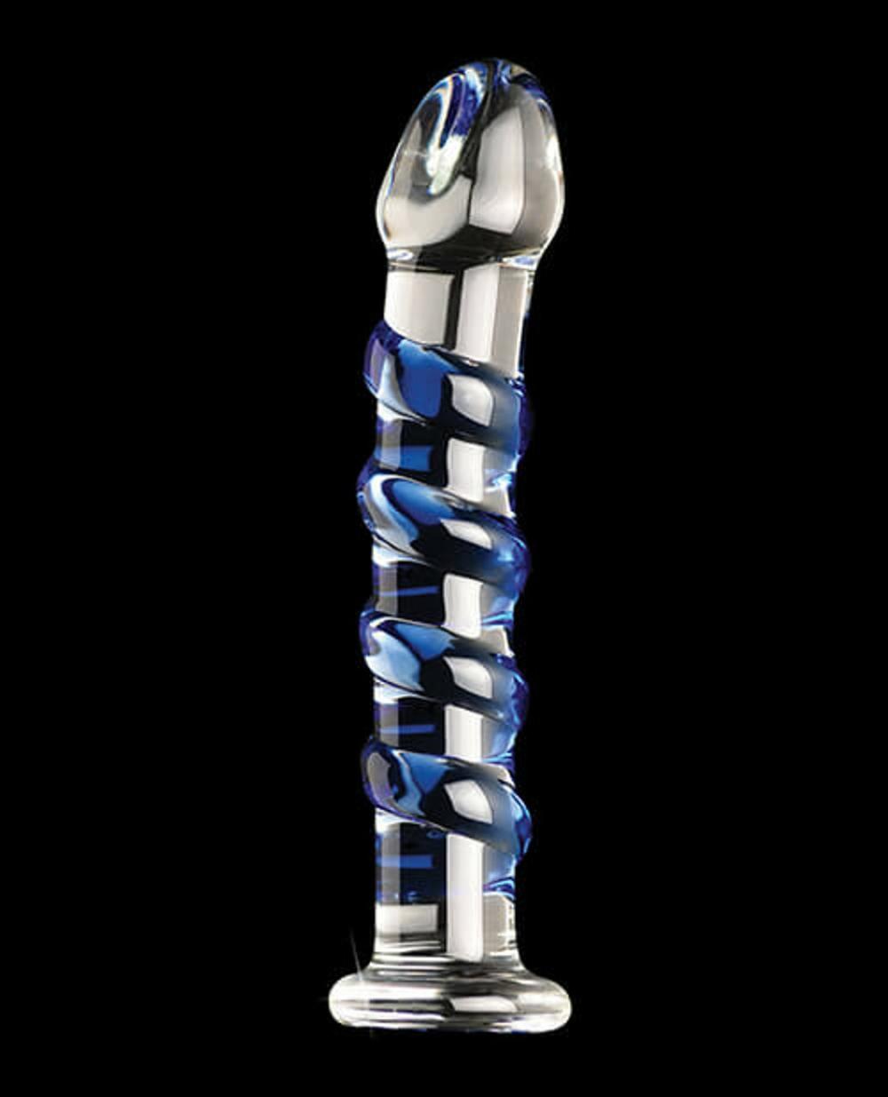 Icicles Blue Swirl #5 Hand Blown Glass Dildo Doldo Sex Toys