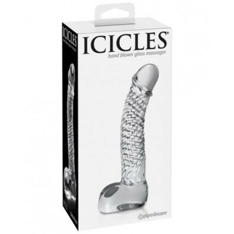 Icicles Clear #61 Hand Blown Glass G-Spot Dildo Doldo Sex Toys