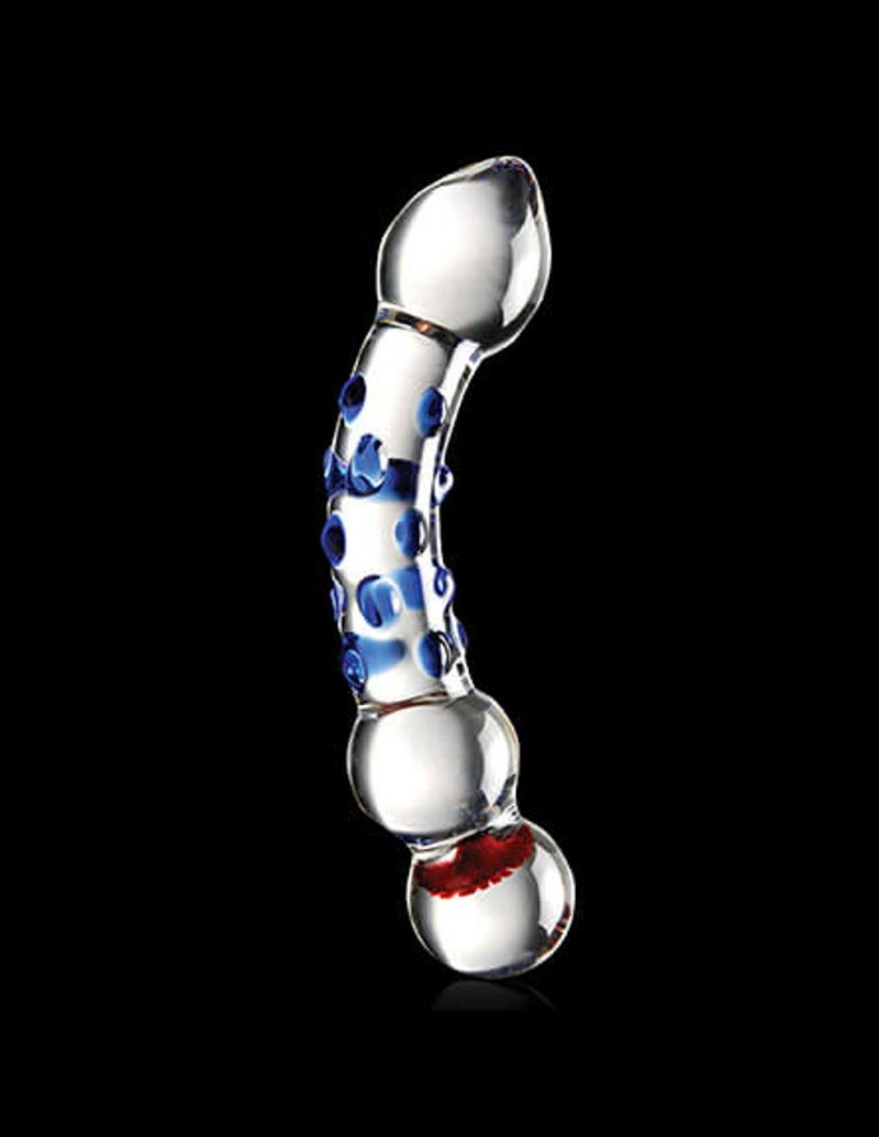 Icicles Flower Inlay #18 Hand Blown Glass G-Spot Dildo Doldo Sex Toys