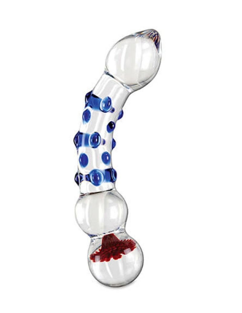 Icicles Flower Inlay #18 Hand Blown Glass G-Spot Dildo Doldo Sex Toys