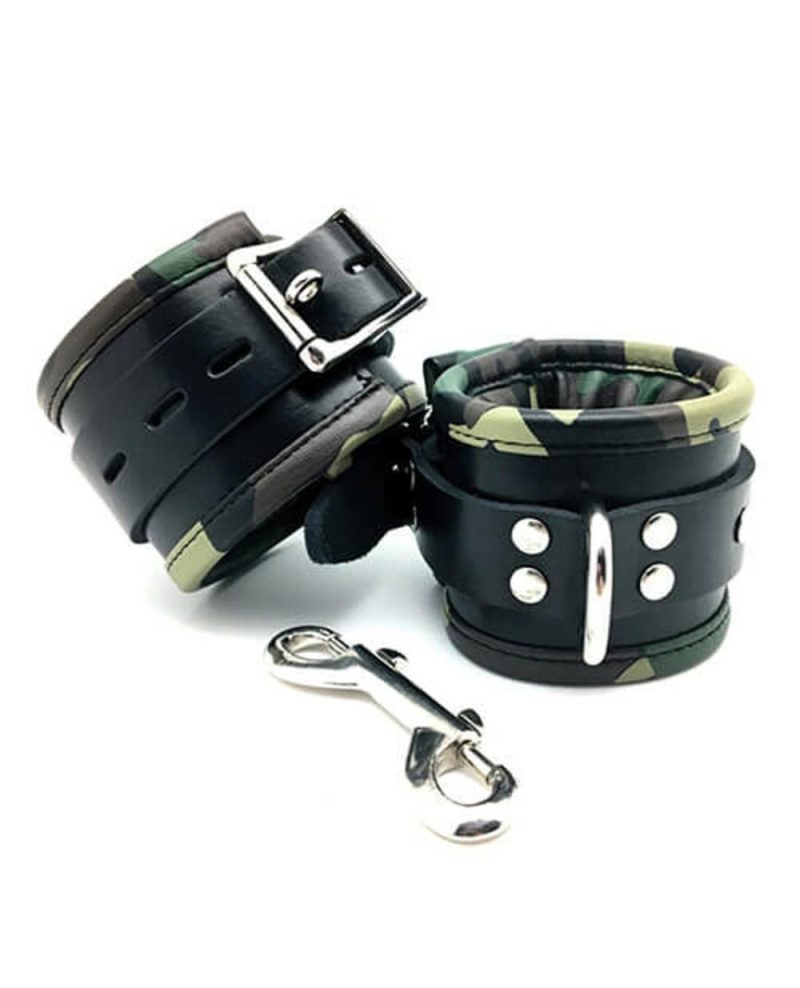 Padded Ankle Cuffs With Camo Trim Bondage