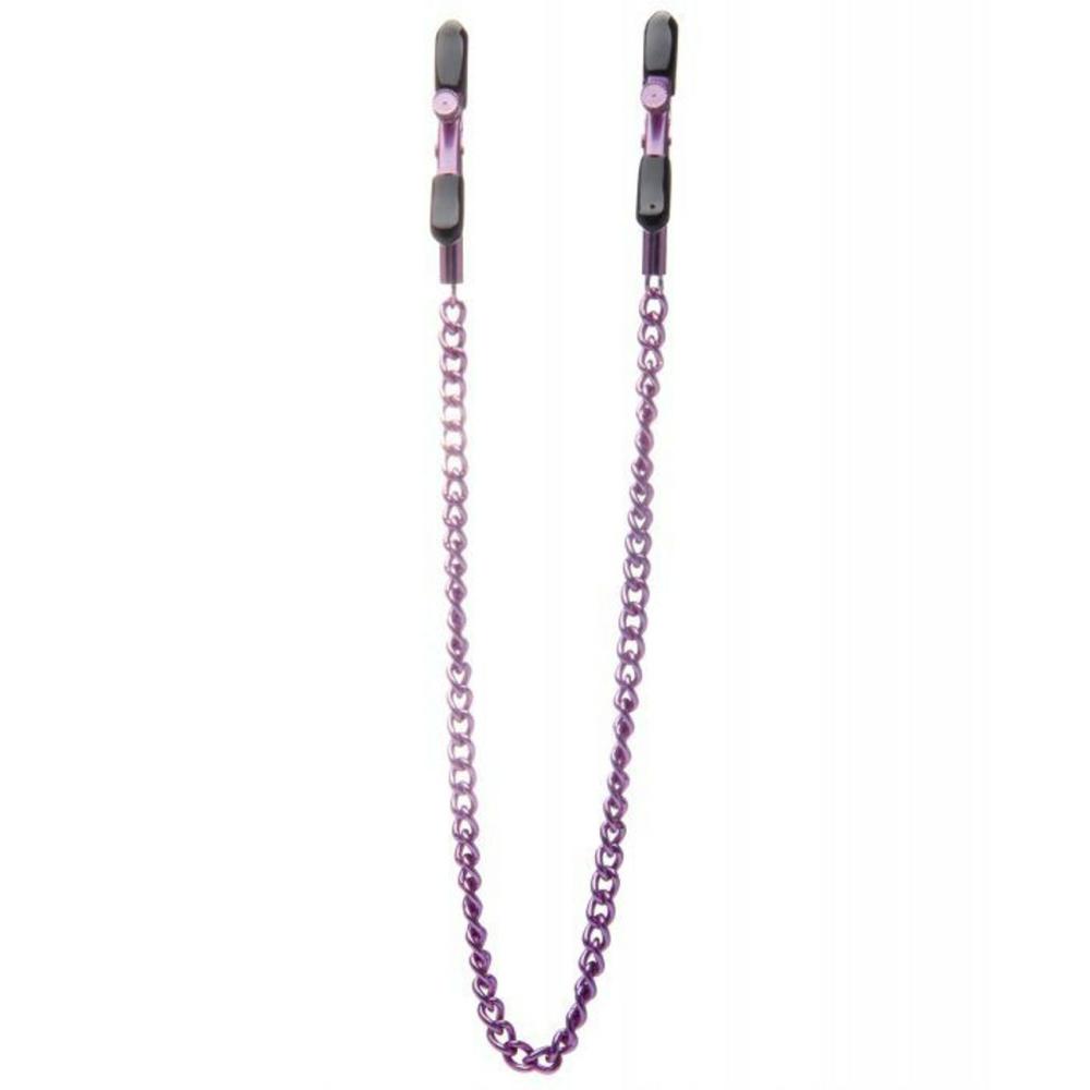 Purple Chain Nipple Clamps Bondage