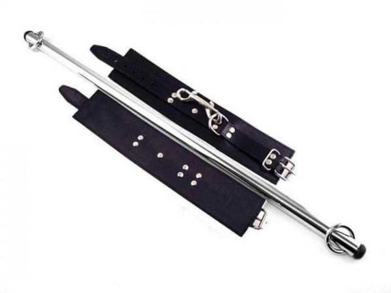 Rouge Leather & Stainless Steel Spreader Bar Bondage