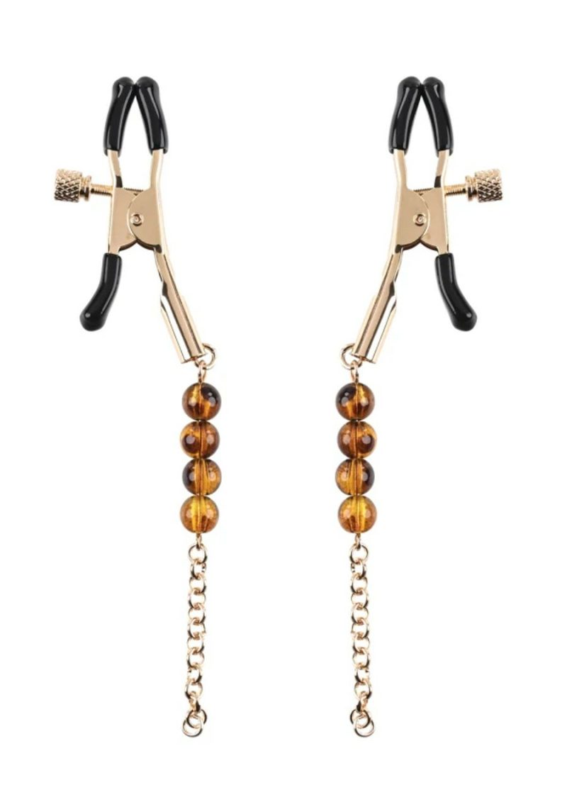 Sincerely Amber Beaded Nipple Clamps Bondage