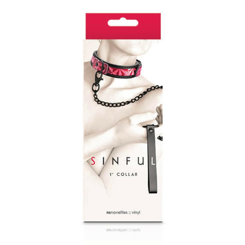 Sinful Neoprene Collar & Leash – Black/Pink Beginner's Bondage