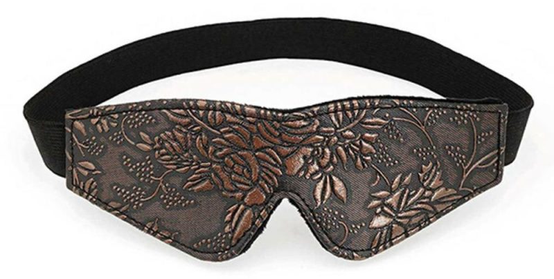 Spartacus Fur-Lined Blindfold – Brown Floral Beginner's Bondage