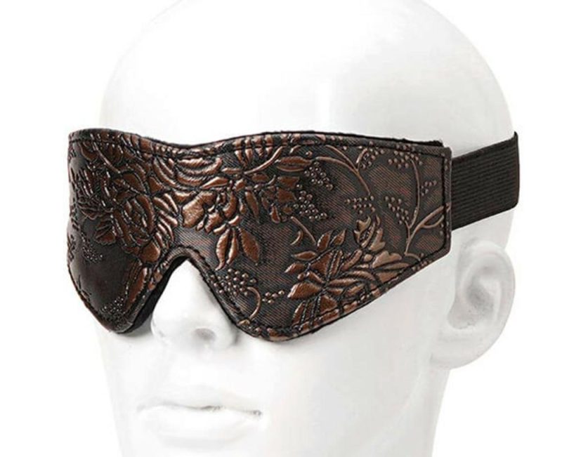 Spartacus Fur-Lined Blindfold – Brown Floral Beginner's Bondage