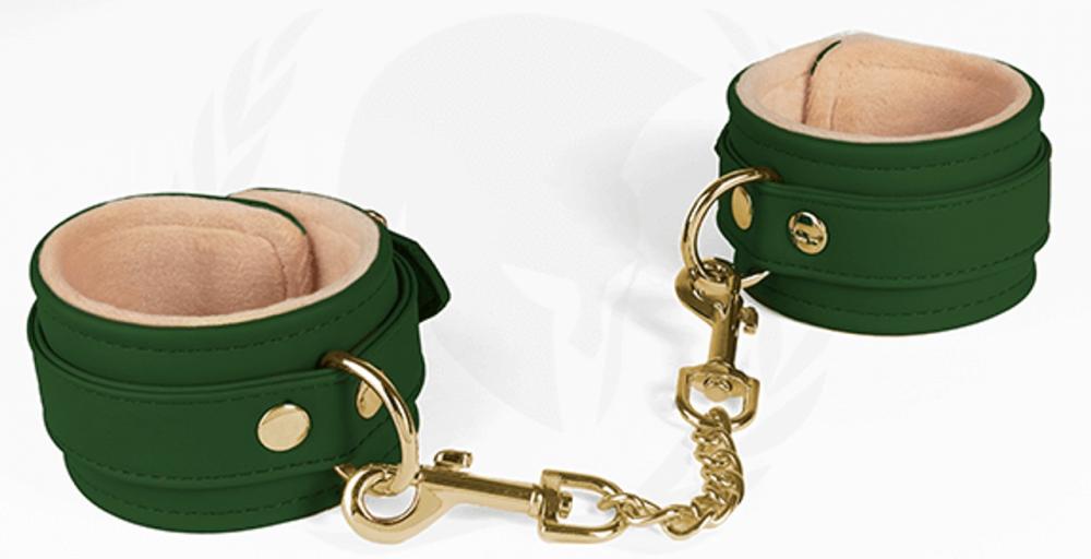 Spartacus Plush-Lined Ankle Cuffs – Forest Green Beginner's Bondage