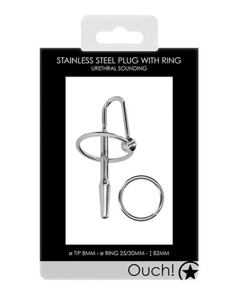 Stainless Steel Urethral Ring Plug Bondage