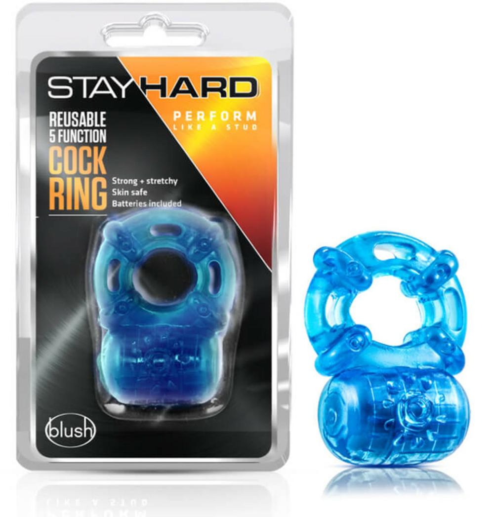 Stay Hard Vibrating 5 Function Cock Ring For Him