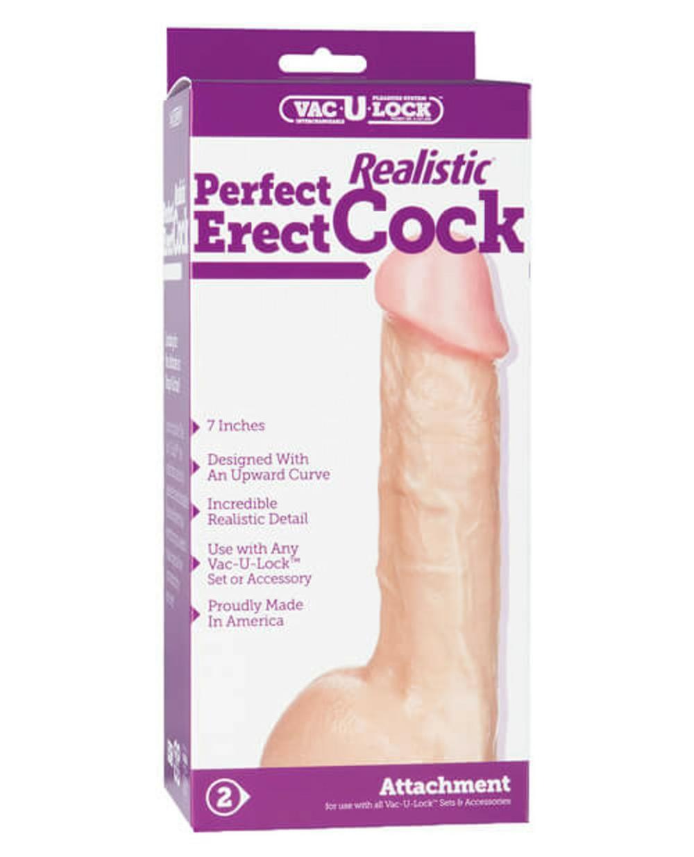 Vac-U-Lock Perfect Realistic Cock – 7″ For Couples