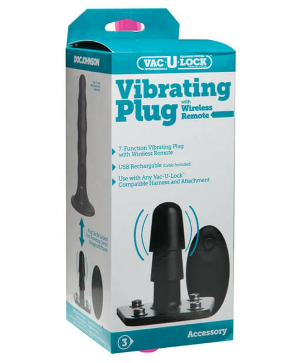 Vac-U-Lock Vibrating Remote Plug For Couples