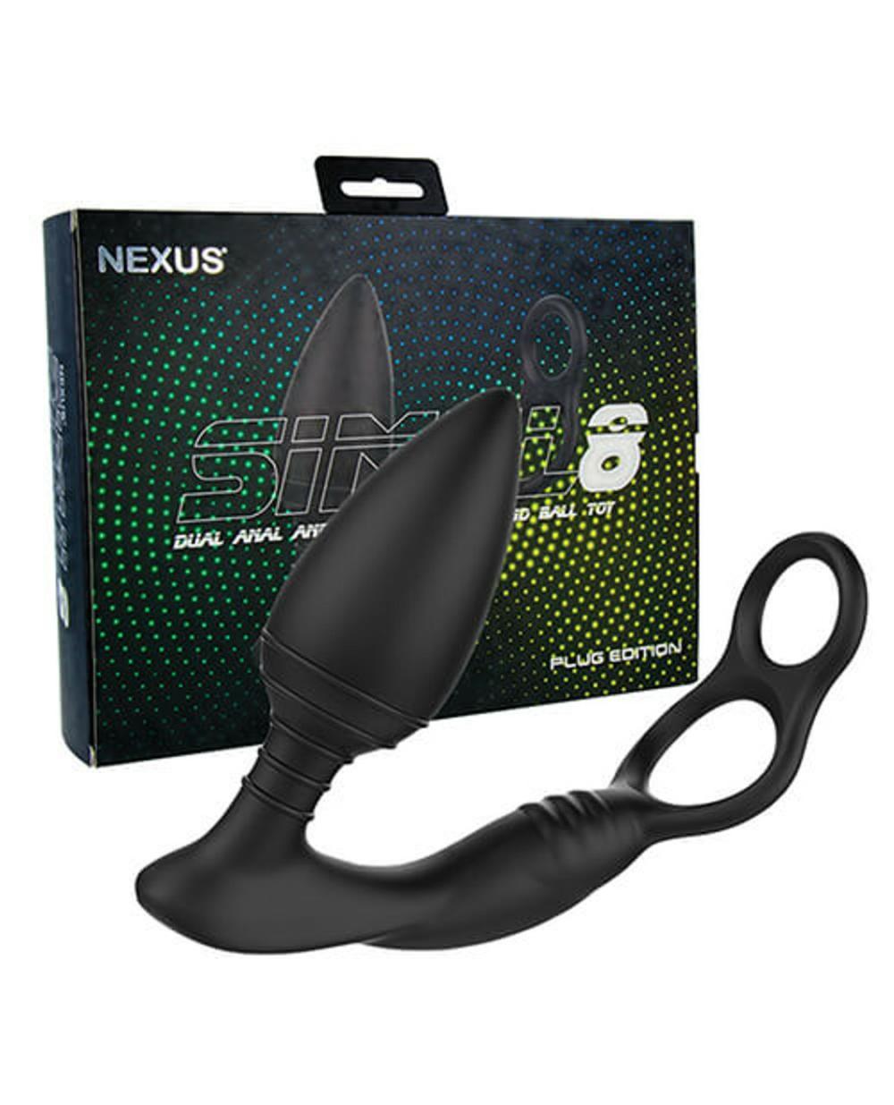 Nexus Simul8 Cock & Ball Ring With Vibrating Prostate Plug Bondage