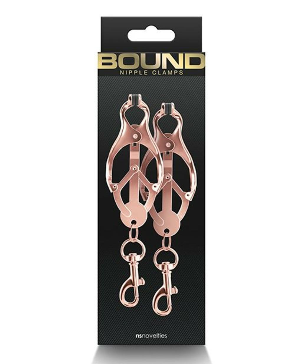 Bound C3 Rose Gold Clover Nipple Clamps Bondage