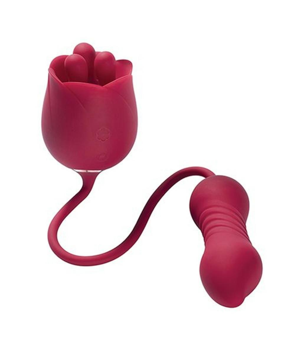 Rosa Rotating Rose & Thrusting Bullet Clitoral